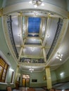 Multistory interior atrium in Metropol hotel in Moscow, Russia